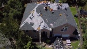 a home in austin texas that is having new roofing material installed