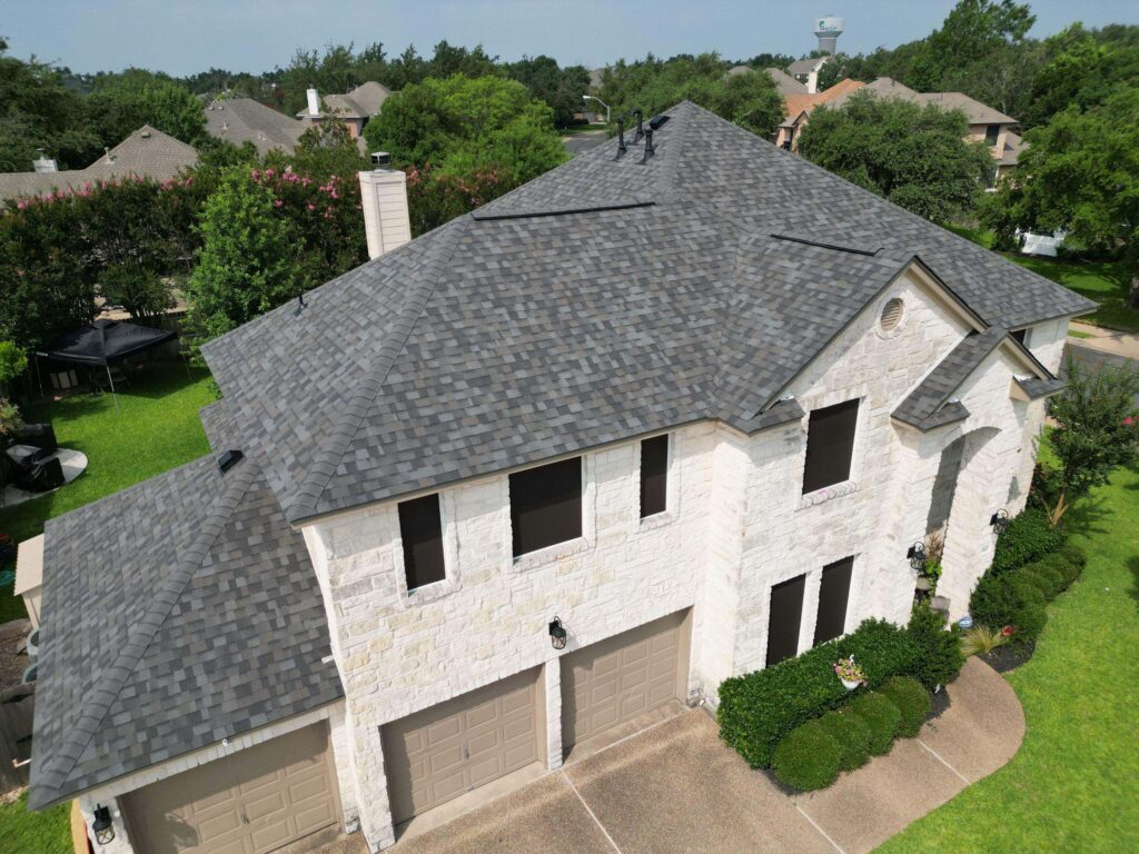 Dimensional asphalt shingle roof replacement on a stone home in the Brushy Creek area
