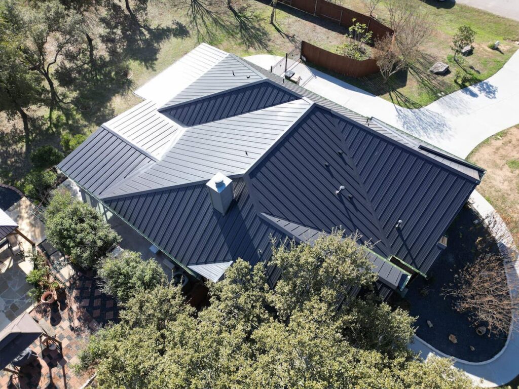 Standing seam metal roof installed on residential home in Austin Texas