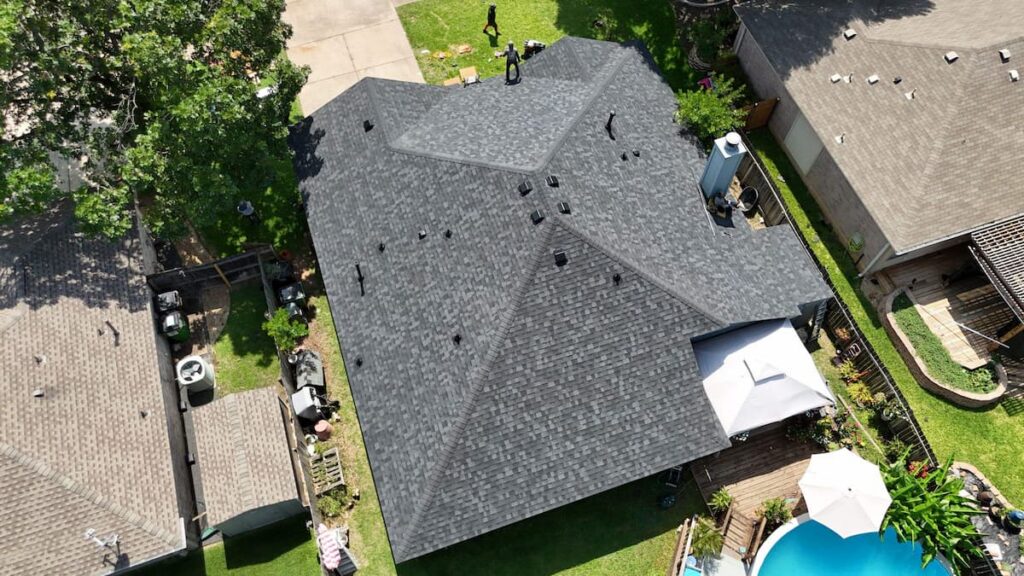 Class 4 impact resistant shingle roof installed by RoofsOnly.com in Round Rock Texas