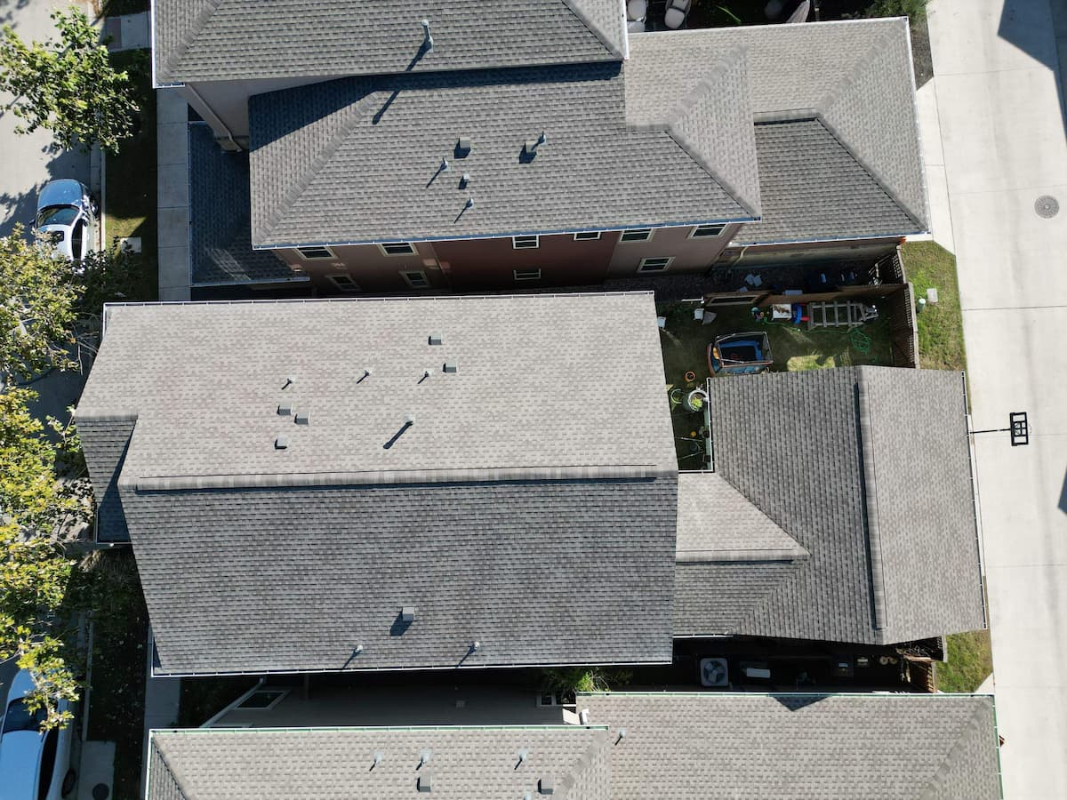 GAF Timberline HDZ asphalt shingle installation on a Mueller home in Austin, TX.