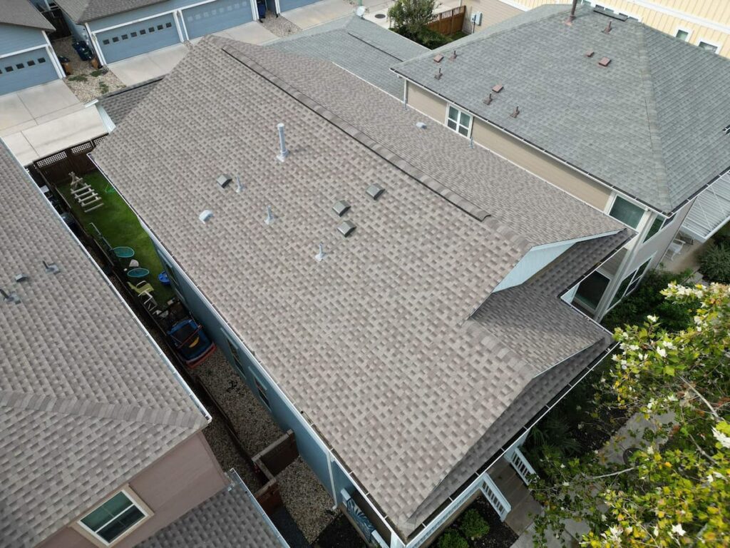 GAF Timberline HDZ shingle roof replacement on a residential home in Mueller, Austin.