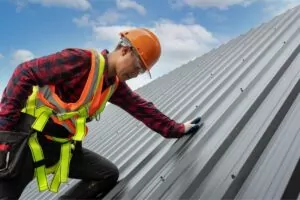 inspecting a commercial roof