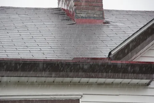 Texas leaky roof in storm